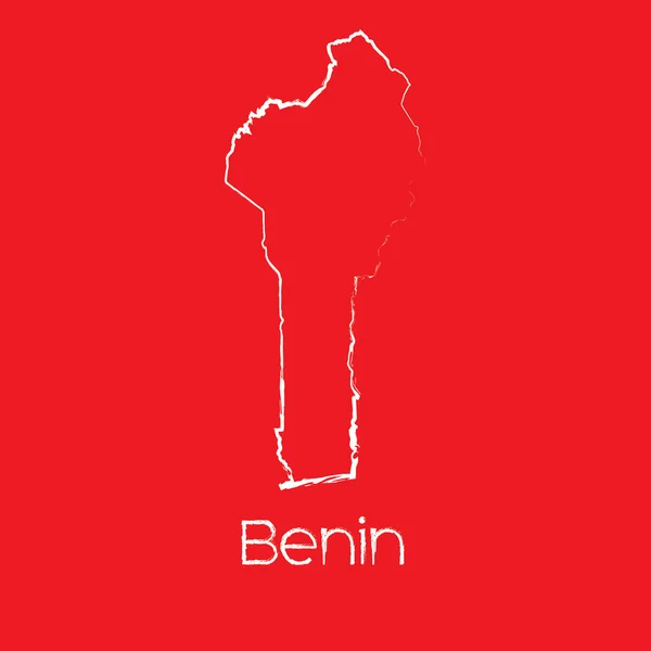 Kaart van het land van Benin — Stockfoto