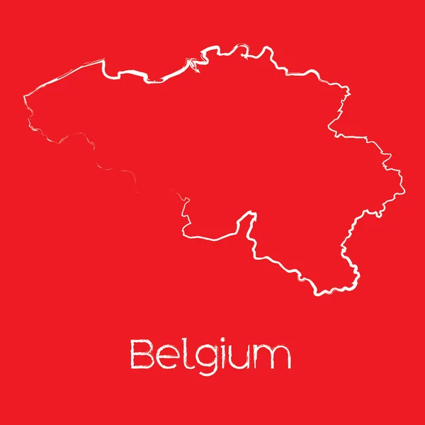 Mapa kraju, Belgia — Zdjęcie stockowe