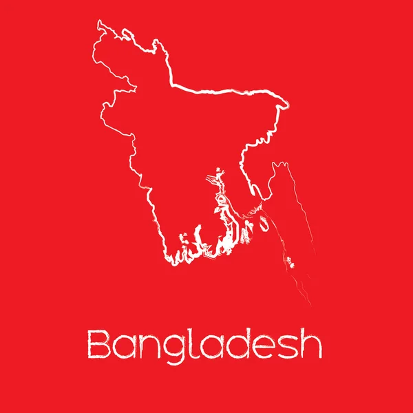 Karte des Landes von Bangladesh — Stockfoto