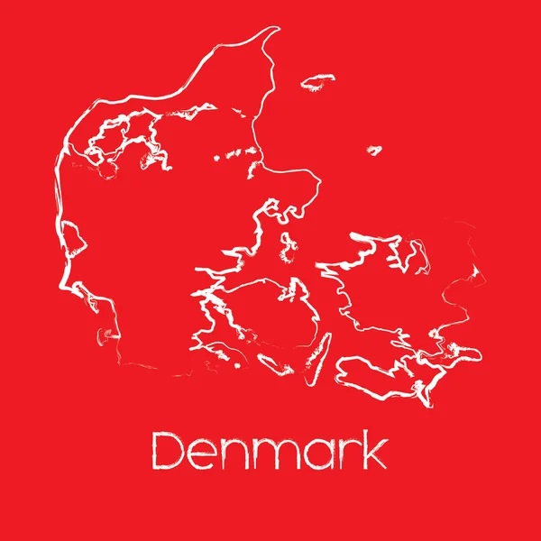 Map of the country of Denmark — Stock Photo, Image