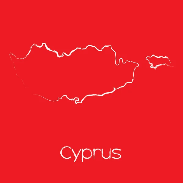 Kaart van het land van Cyprus — Stockfoto