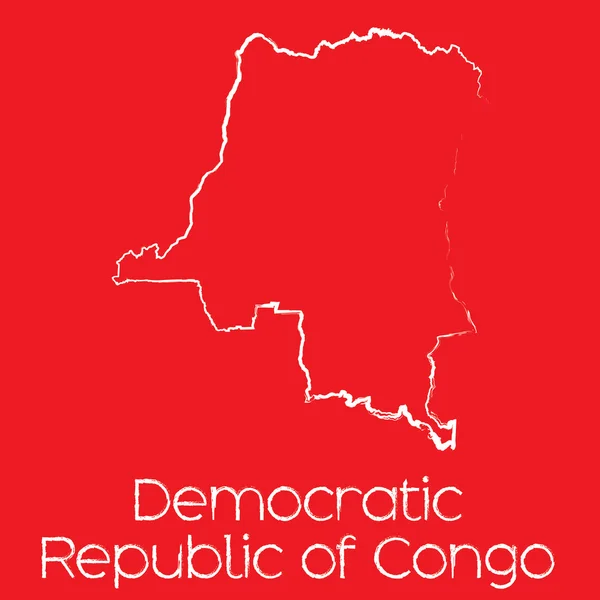 Map of the country of Democratic Republic of Congo — Stock Photo, Image