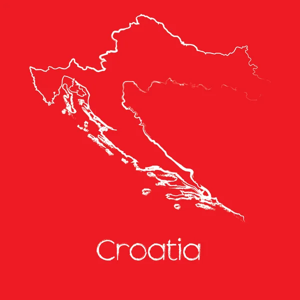 Mapa del país de Croacia — Foto de Stock