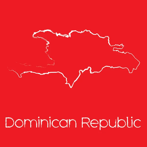 Mapa do país de República Dominicana — Fotografia de Stock