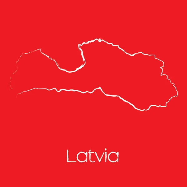 Mapa del país de Letonia — Foto de Stock