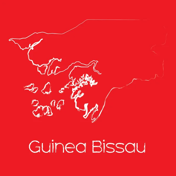 Карту країни Гвінеї-Бісау — стокове фото