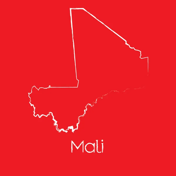 Mappa del paese di Mali — Foto Stock