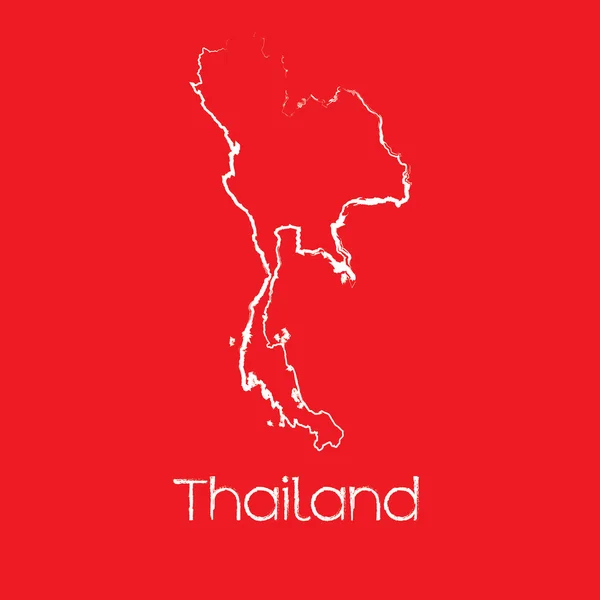 Mapa del país de Tailandia —  Fotos de Stock