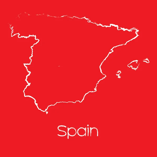 Kaart van het land van Spanje — Stockfoto