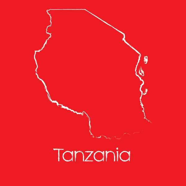 Mappa del paese di Tanzania — Foto Stock