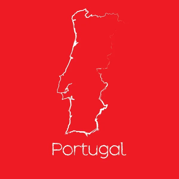 Mapa do país de Portugal — Fotografia de Stock