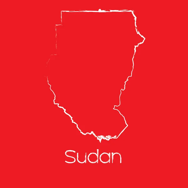 Mapa do país do Sudão — Fotografia de Stock