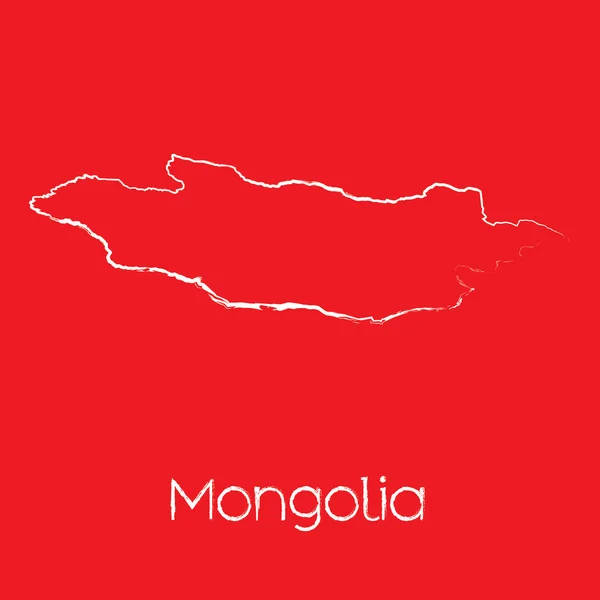 Mappa del paese di Mongolia — Foto Stock