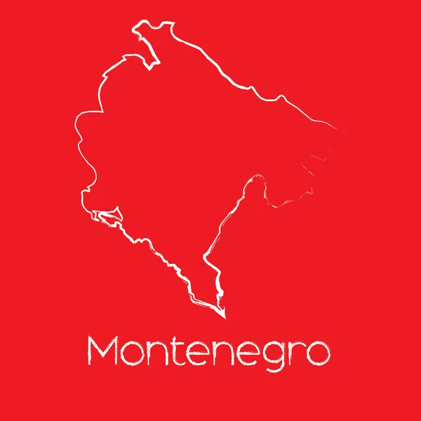 Mapa del país de Montenegro — Foto de Stock