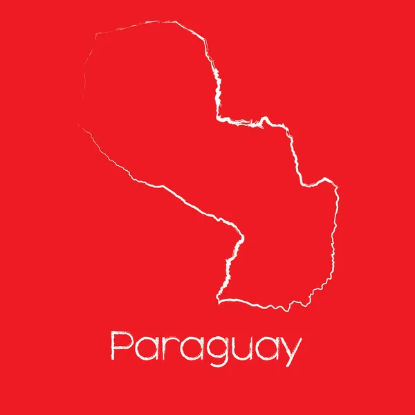 Mapa do país de Paraguai — Fotografia de Stock