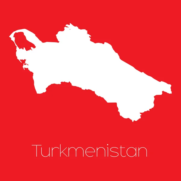 Mapa do país do Turquemenistão — Fotografia de Stock