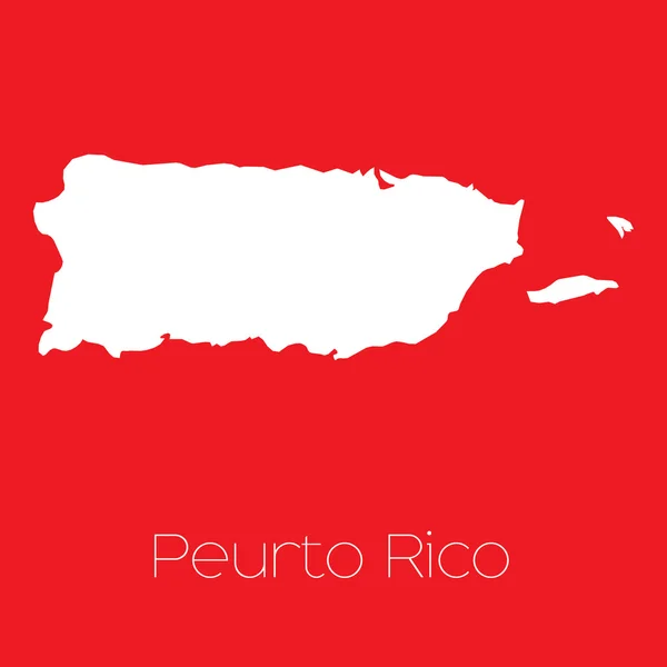Mapa ze země Portoriko — Stock fotografie