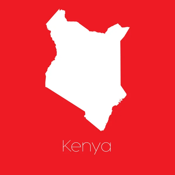 Mappa del paese del Kenya — Foto Stock