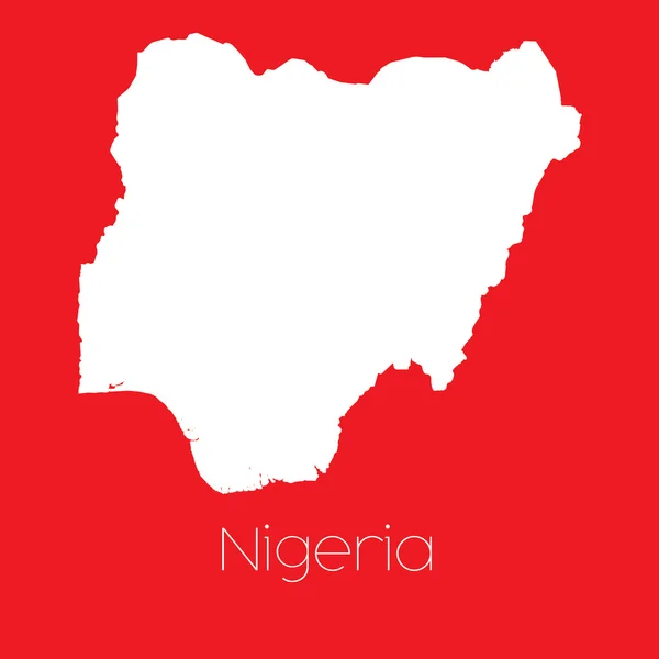 Mapa do país da Nigéria — Fotografia de Stock