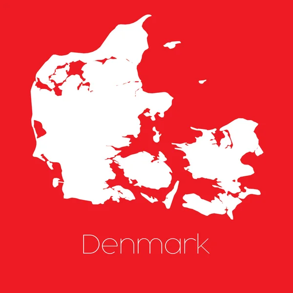 Map of the country of Denmark — Stock Photo, Image