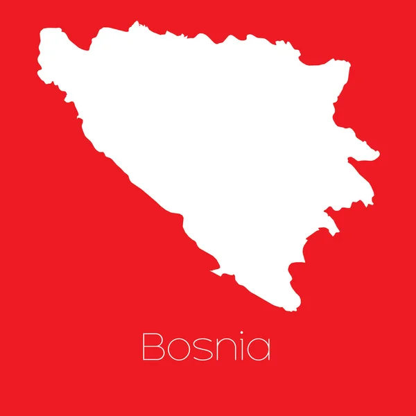 Mapa do país de Bósnia — Fotografia de Stock