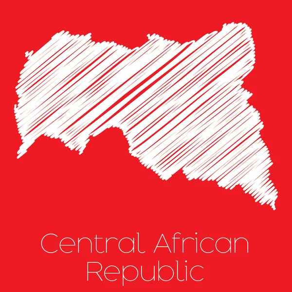 Mapa do país da República Centro-Africana R — Fotografia de Stock