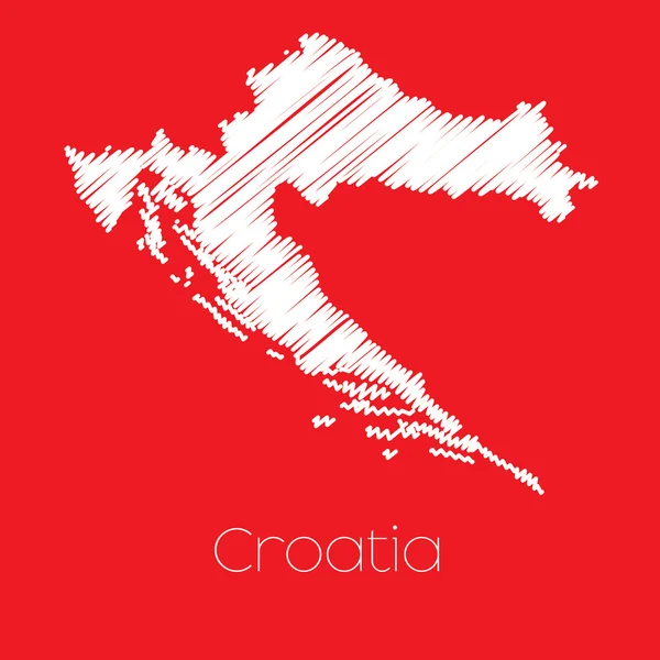 Mapa del país de Croacia Croacia — Foto de Stock