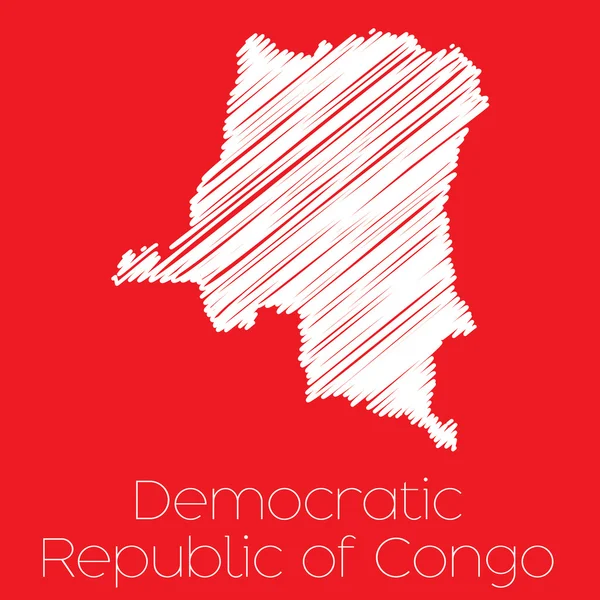 Map of the country of Democratic Republic of Congo Democratic Re — Stock Photo, Image