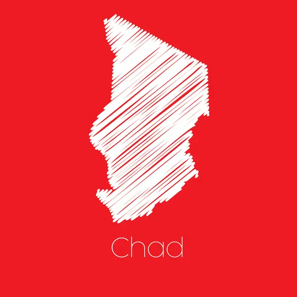 Mapa del país de Chad Chad — Foto de Stock