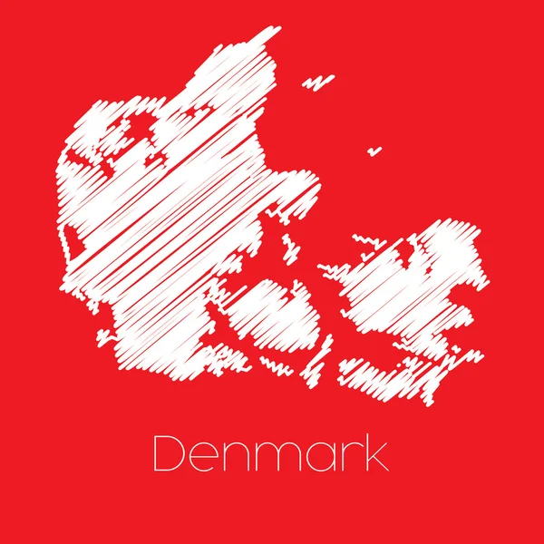 Carte du pays du Danemark Danemark — Photo