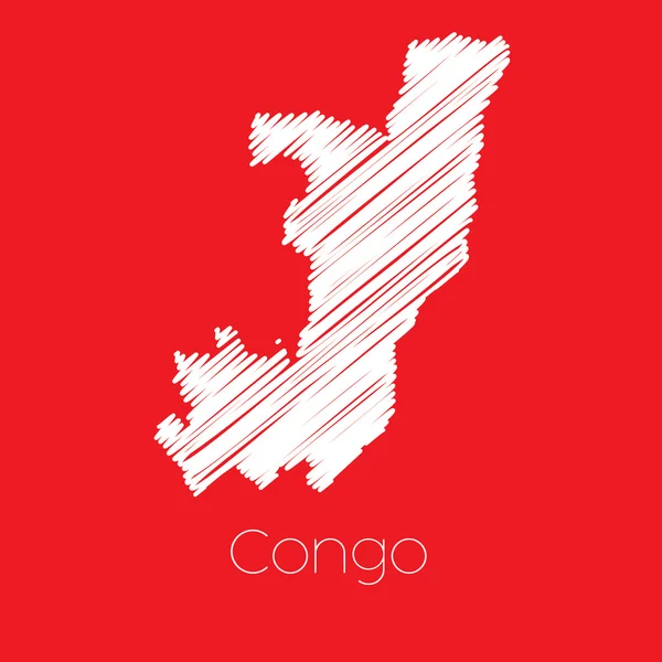 Mappa del paese di Congo Congo — Foto Stock