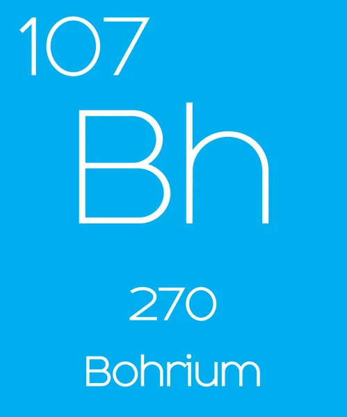 Illustration informative de l'élément périodique - Bohrium — Photo