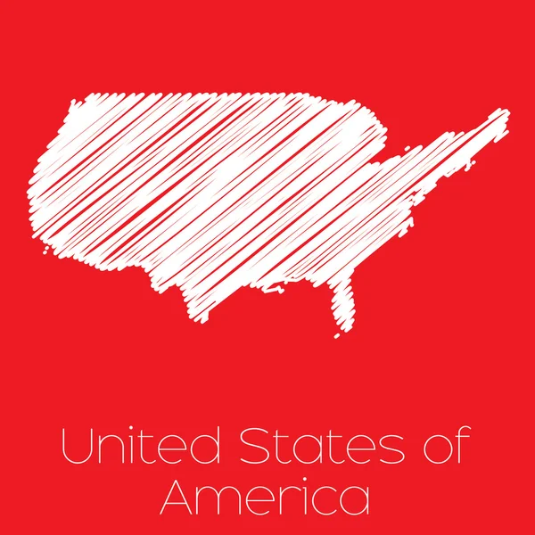 Kaart van het land van de Verenigde Staten Verenigde Staten van — Stockfoto