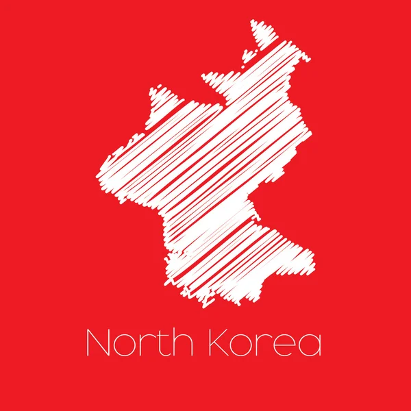 Az ország Észak-Korea Észak-Korea Térkép — Stock Fotó