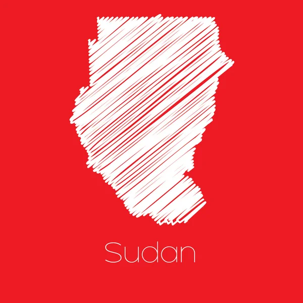 Karta över landet av Sudan Sudan — Stockfoto