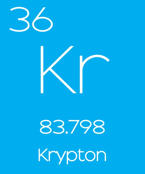 Illustration informative de l'élément périodique - Krypton — Photo