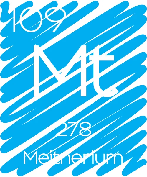 Illustration informative de l'élément périodique - Meitnerium — Photo