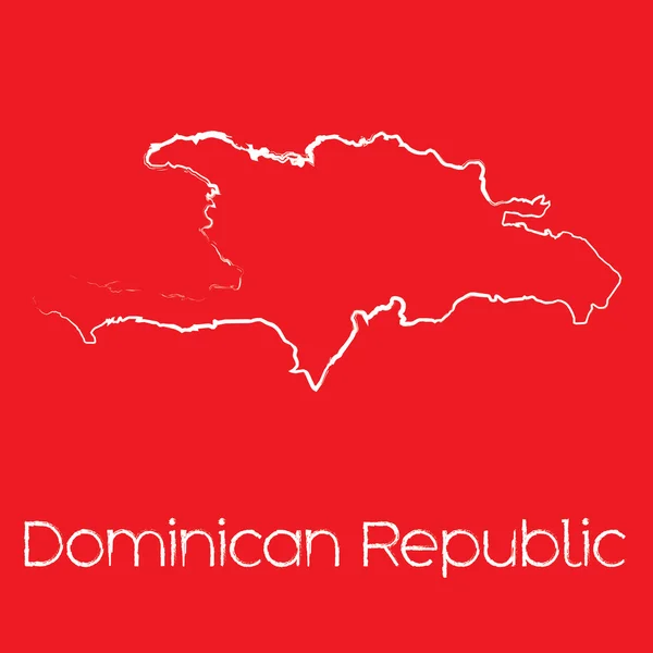 Map of the country of Dominican Republic — Stock Photo, Image