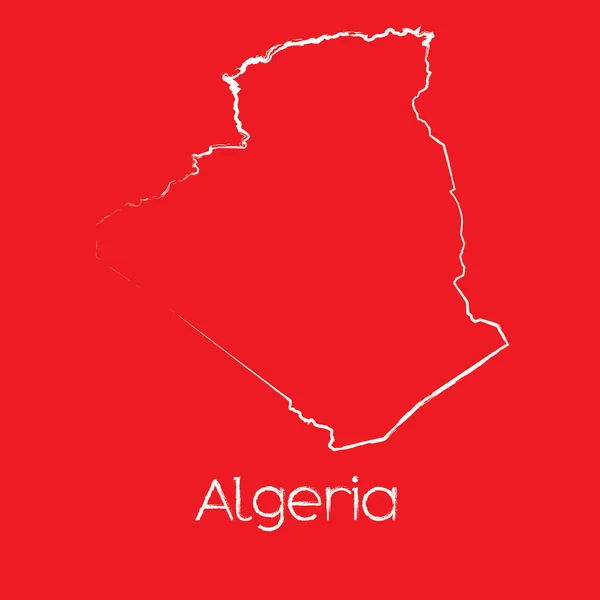 Mappa del paese di Algeria — Vettoriale Stock