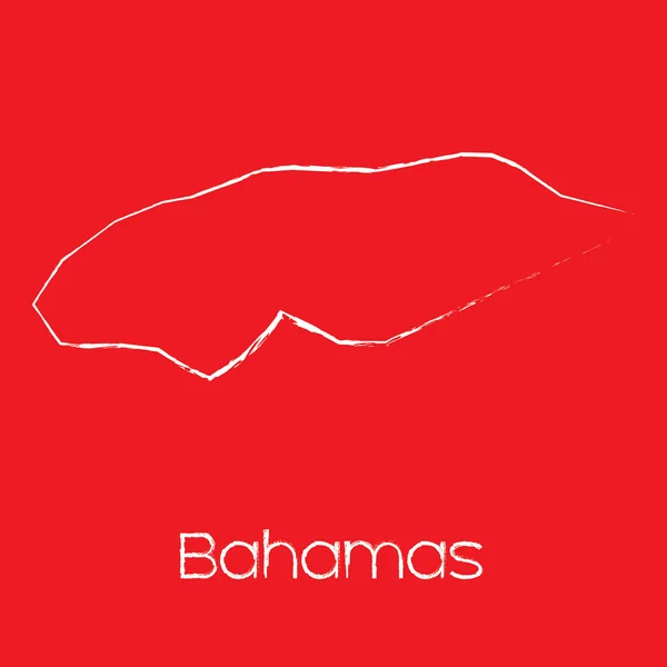 Kaart van het land van Bahama 's — Stockvector