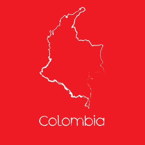 Mapa do país da Colômbia — Vetor de Stock