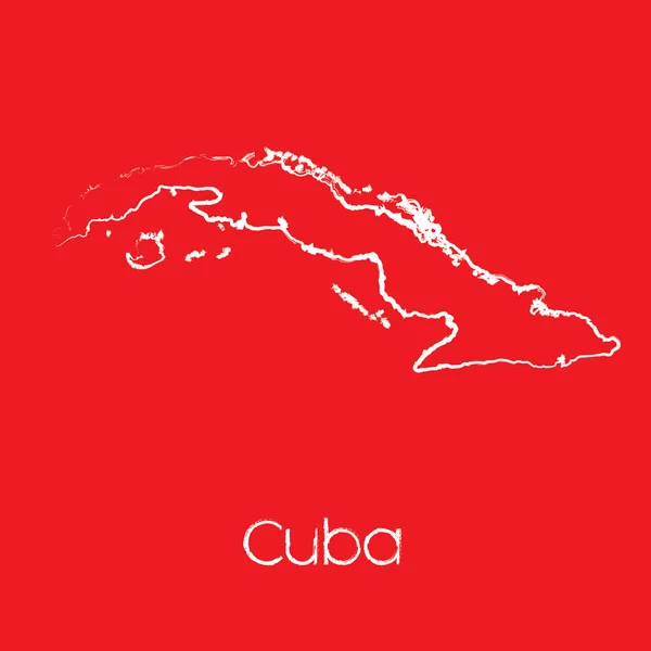 Carte du pays de Cuba — Image vectorielle