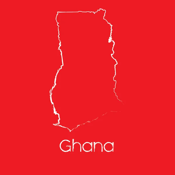 Mapa země Ghana — Stockový vektor