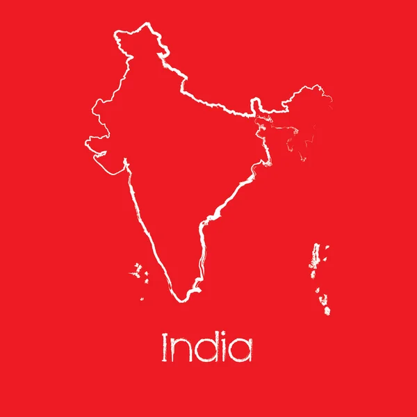 Carte du pays de l'Inde — Image vectorielle