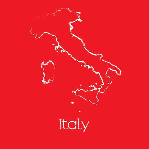 Kaart van het land van Italië — Stockvector