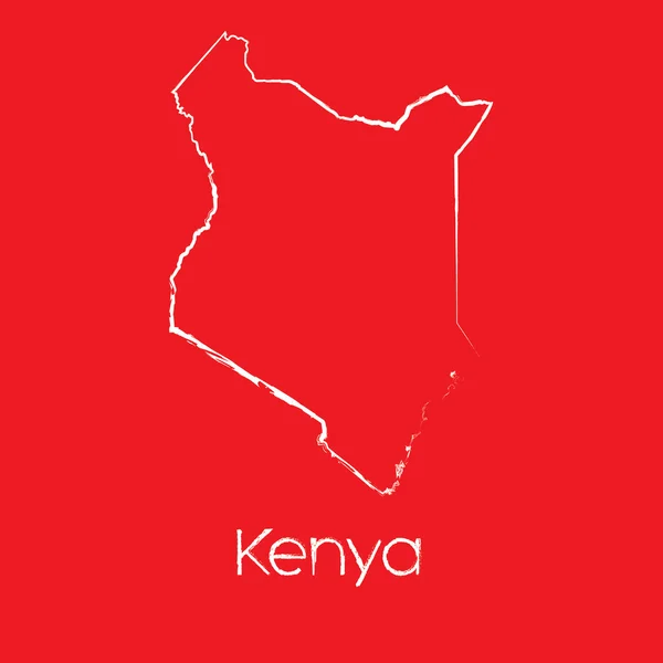 Kenya ülke Haritası — Stok Vektör