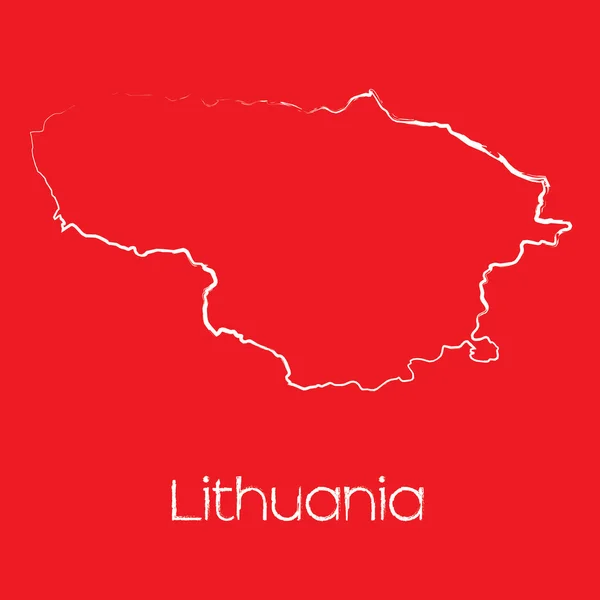 Mapa do país de Lituânia — Vetor de Stock