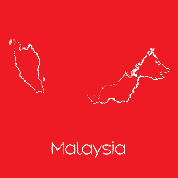 Map of the country of Malaysia — Stock Vector