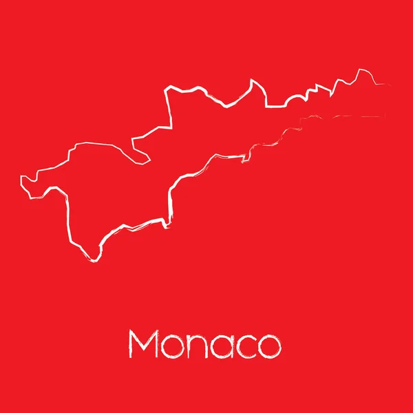 Mapa do país de Monaco — Vetor de Stock