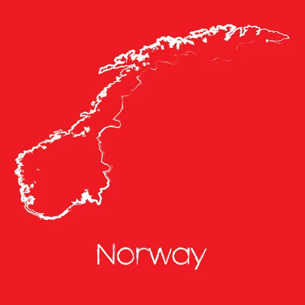 ノルウェーの国の地図 — ストックベクタ